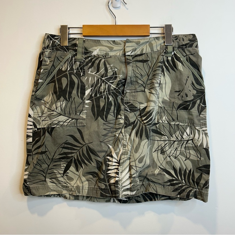 Crazy Shirts Women’s Mini Skirt Green Cotton Stretch Beach Casual Palm Leaves